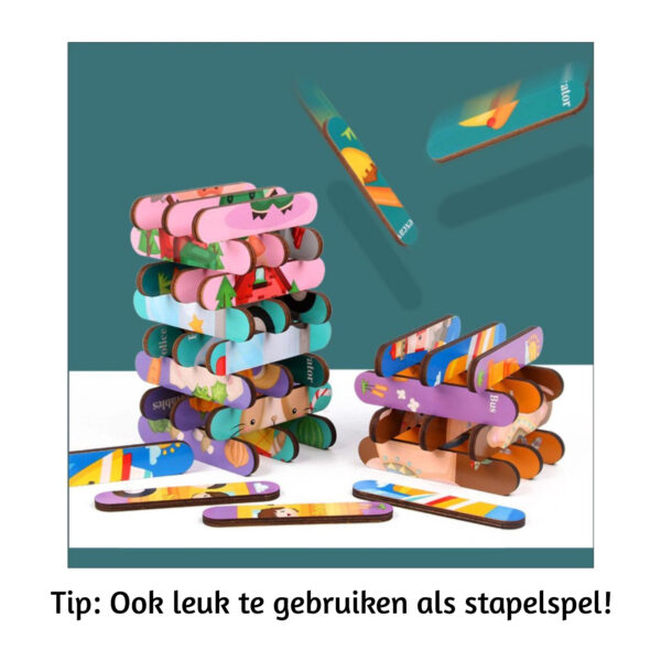 Dubbelzijdige Kinderpuzzel - Set 2-in-1 - Montessori Speelgoed - Set Vliegtuig en Raket - Afbeelding 5