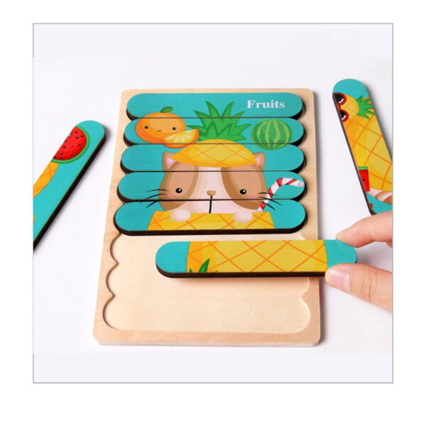 Dubbelzijdige Kinderpuzzel - Set 2-in-1 - Montessori Speelgoed - Set Vliegtuig en Raket - Afbeelding 2