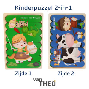 Dubbelzijdige Kinderpuzzel - Set 2-in-1 - Montessori Speelgoed - Set Sprookjes