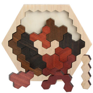 Houten Puzzel - Tangram Hexagon - Educatief Speelgoed - Vanaf 3 jaar