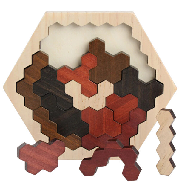 Houten Puzzel - Tangram Hexagon - Educatief Speelgoed - Vanaf 3 jaar