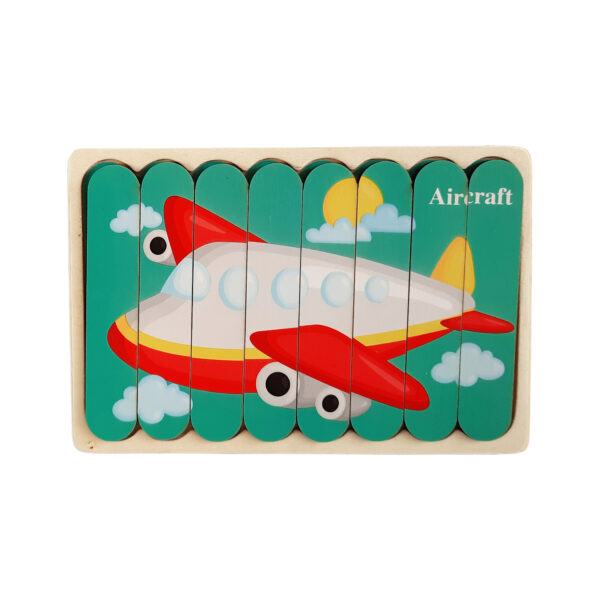 Dubbelzijdige Kinderpuzzel - Set 2-in-1 - Montessori Speelgoed - Set Vliegtuig en Raket - Afbeelding 6